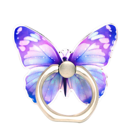 Mobile phone holder with butterfly colored painted cartoon cute and creative new ring buckle for mobile phone holder