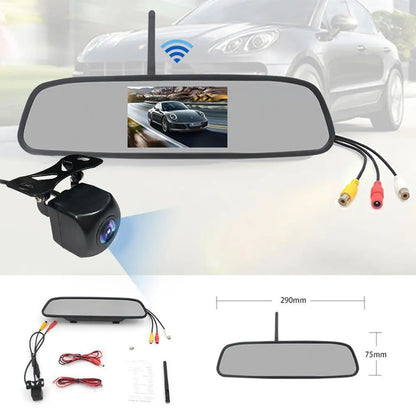 Rearview Mirror Camera Dvr 4.3-inch Rear View Mirror + Reversing Camera Wireless Car Reversing Camera Automobile Video Recorder